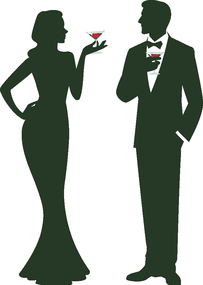 Couple en tenue de soirée black tie